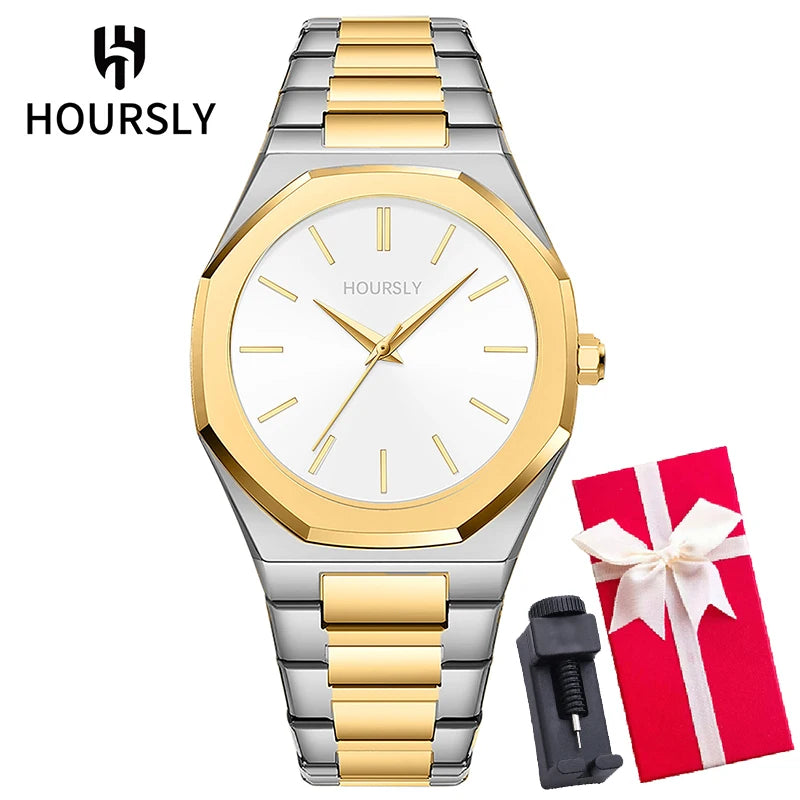 Stainless Steel Band Men Wrist Watches For Male Clock Top Brand Luxury High Quality Gold Men's Quartz Wristwatches Dropshipping