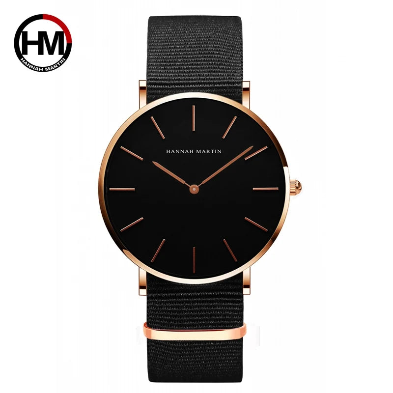 High Quality Rose Gold Dial Watch Men Leather Waterproof Wristwatch Women Dress Fashion Japan Quartz Movement Saat