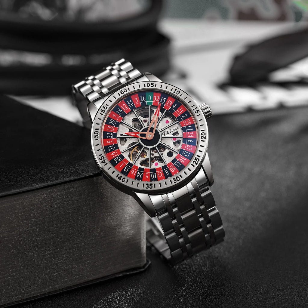 Dulunwe Roulette Automatic Mechanical Watch High quality brand 30M Waterproof Casual Fashion Watch For Men