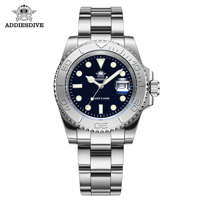 ADDIESDIVE Watch For Men Top Brand 316L Stainless Steel BGW9 Blue Luminous 20Bar Waterproof Fashion Quartz Wristwatches Gifts