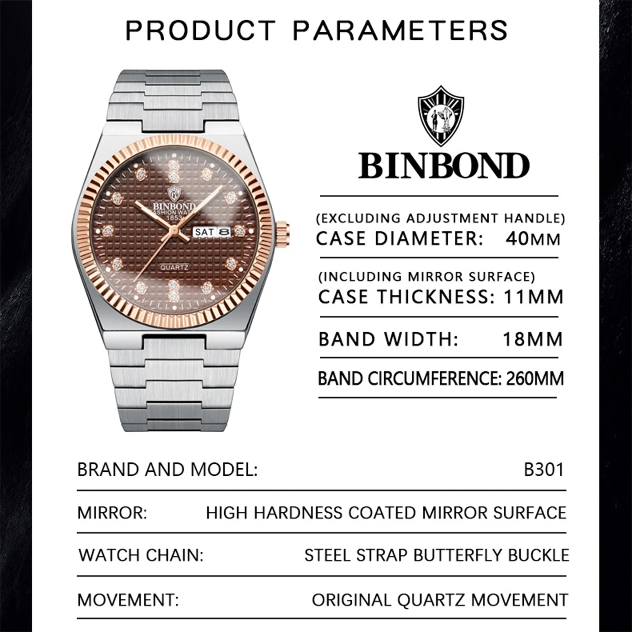 Top AAA+ Original Brand Watches For Mens Business Classic PRS Style Automatic Date Watch High Quality Quartz Male Clocks 301