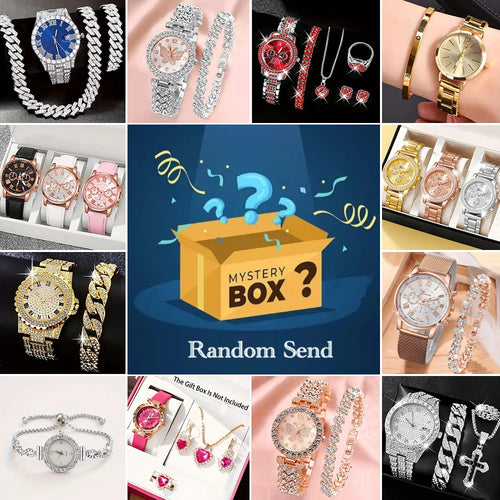 1pc，Surprise mystery box with a 100% winning rate, randomly containing one of the men's watches displayed in the image. This is#