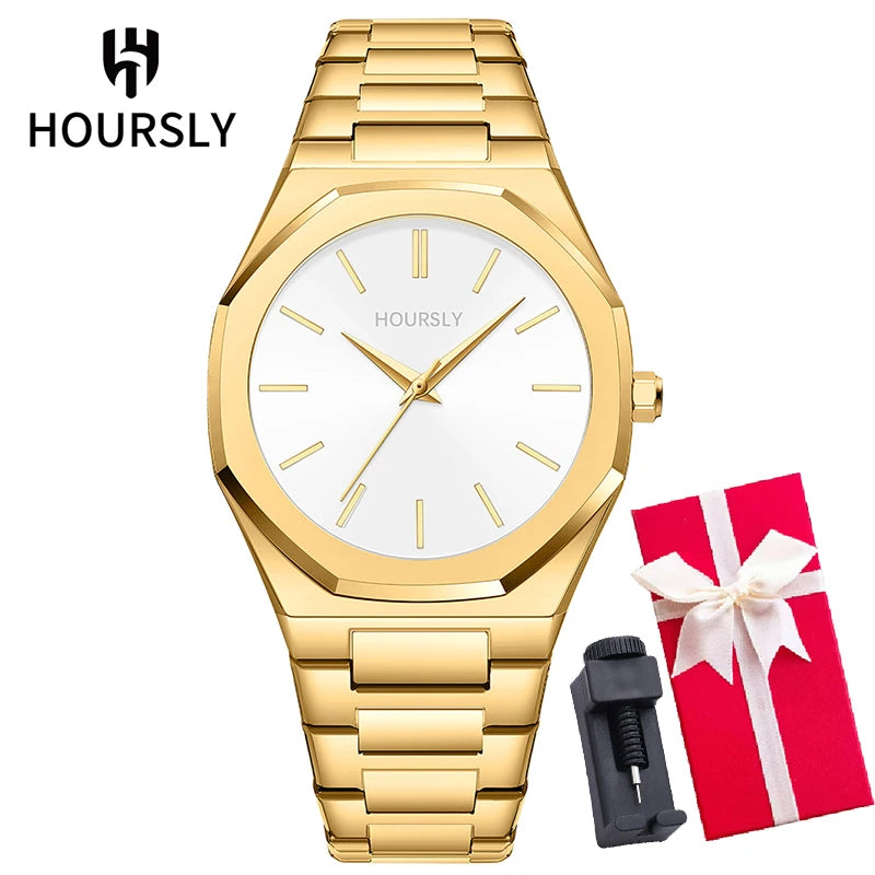 Stainless Steel Band Men Wrist Watches For Male Clock Top Brand Luxury High Quality Gold Men's Quartz Wristwatches Dropshipping