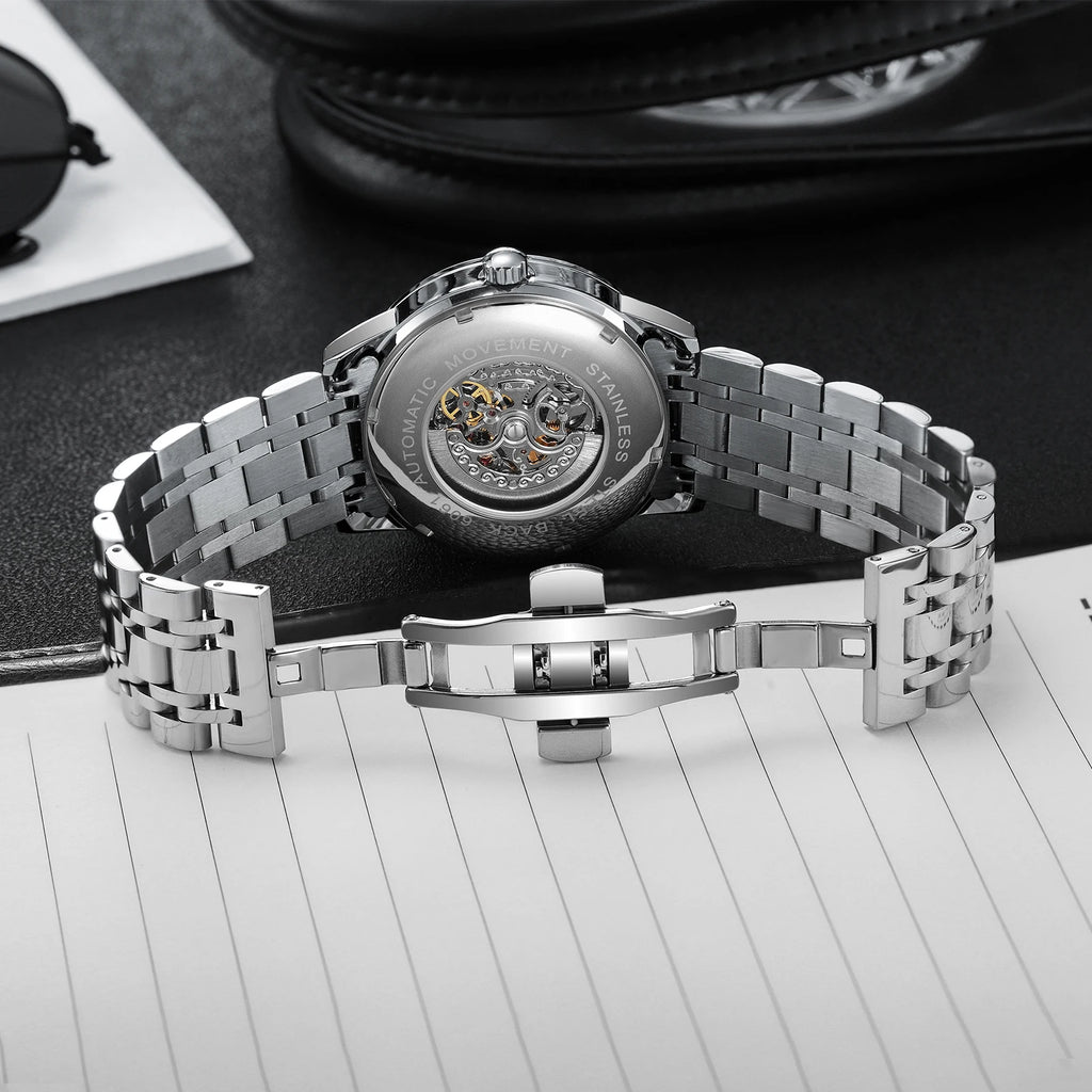 Dulunwe Roulette Automatic Mechanical Watch High quality brand 30M Waterproof Casual Fashion Watch For Men