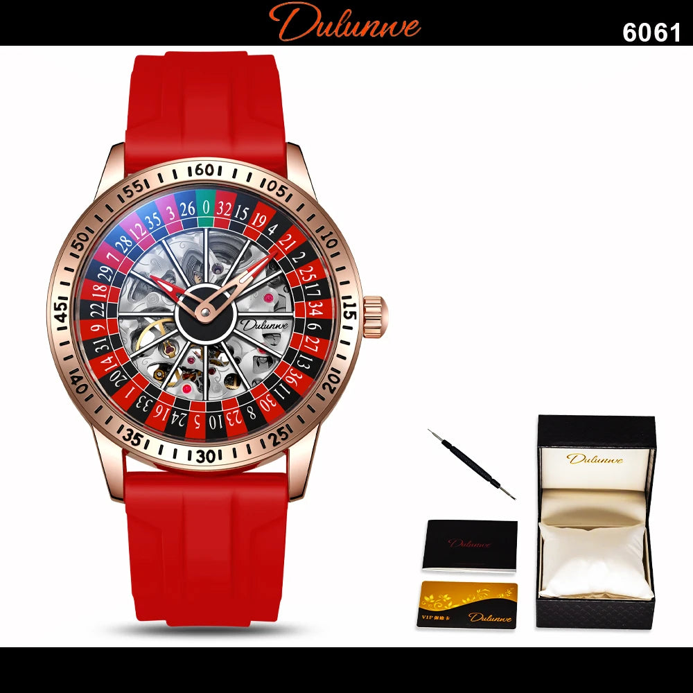 Dulunwe Roulette Automatic Mechanical Watch High quality brand 30M Waterproof Casual Fashion Watch For Men