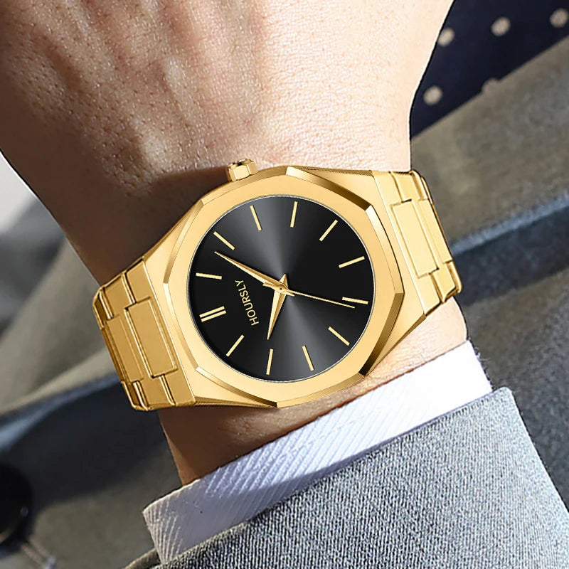 Stainless Steel Band Men Wrist Watches For Male Clock Top Brand Luxury High Quality Gold Men's Quartz Wristwatches Dropshipping