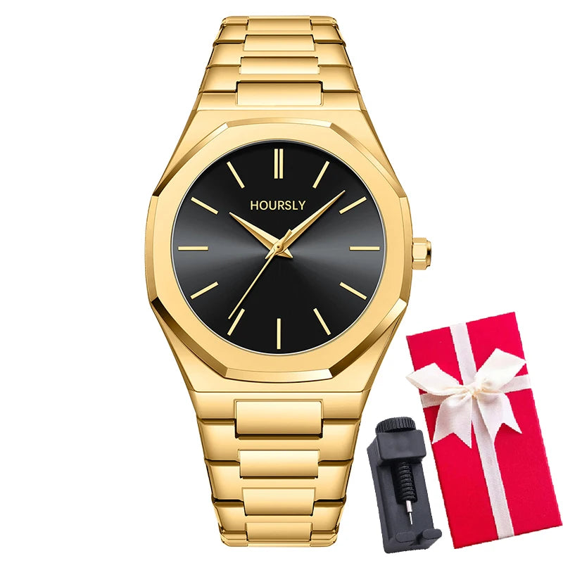 Stainless Steel Band Men Wrist Watches For Male Clock Top Brand Luxury High Quality Gold Men's Quartz Wristwatches Dropshipping