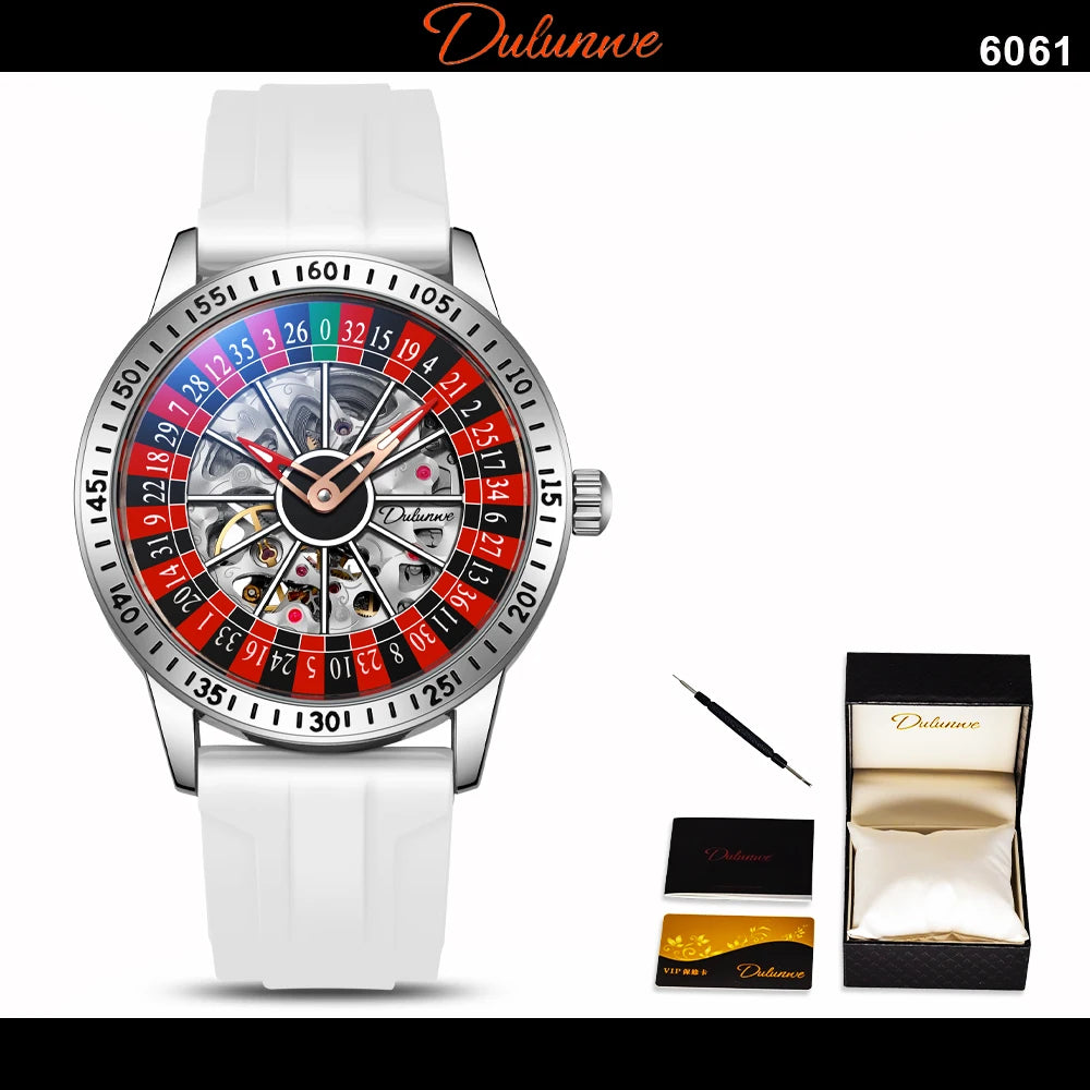 Dulunwe Roulette Automatic Mechanical Watch High quality brand 30M Waterproof Casual Fashion Watch For Men