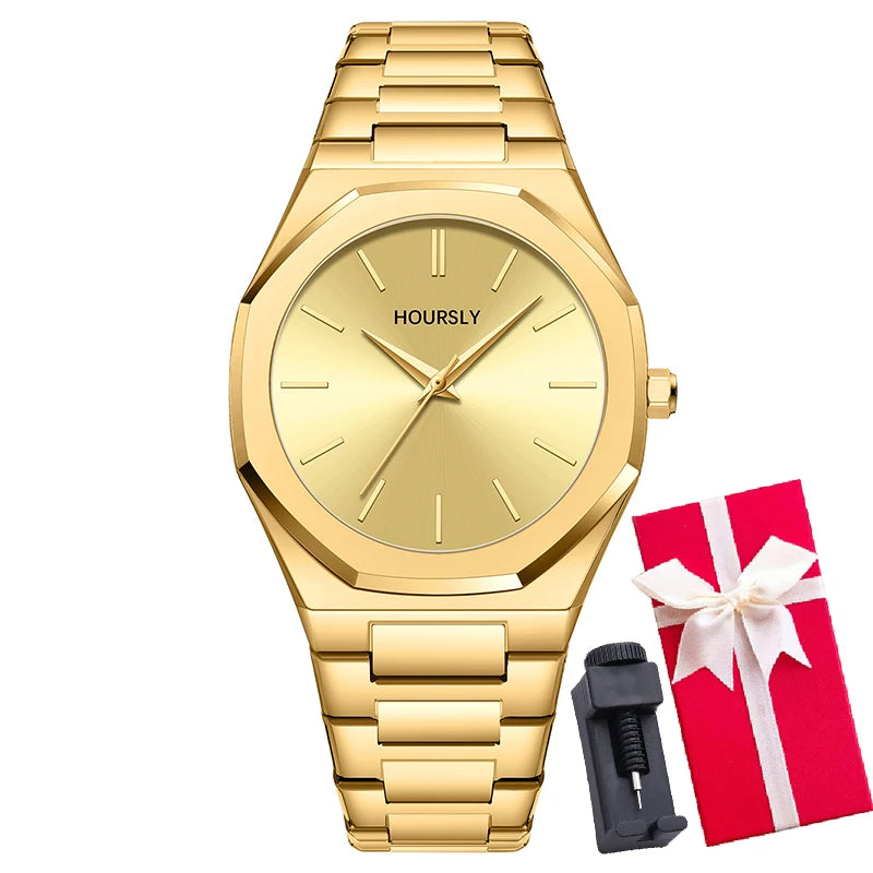 Stainless Steel Band Men Wrist Watches For Male Clock Top Brand Luxury High Quality Gold Men's Quartz Wristwatches Dropshipping